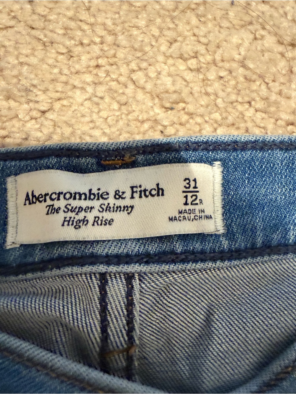 Abercrombie & Fitch Super Skinny High Rise Jeans - Light Blue Denim
